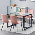 Modren Dining Chairs Set of 4, Dining Room Set Velvet Seat and Back with Metal Legs for Dining Room