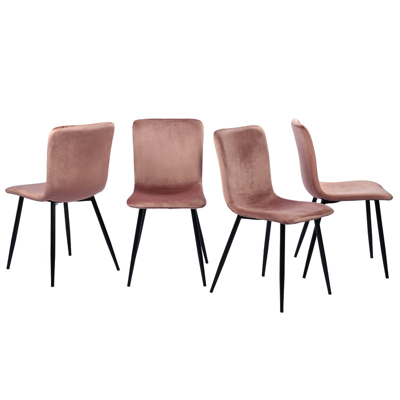 Modren Dining Chairs Set of 4, Dining Room Set Velvet Seat and Back with Metal Legs for Dining Room