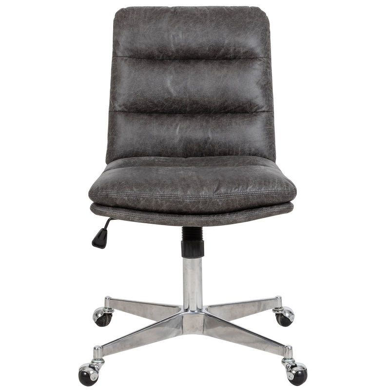 Faux Leather Upholstered Task Chair / STEFFEN GREY OFFICE CHAIR