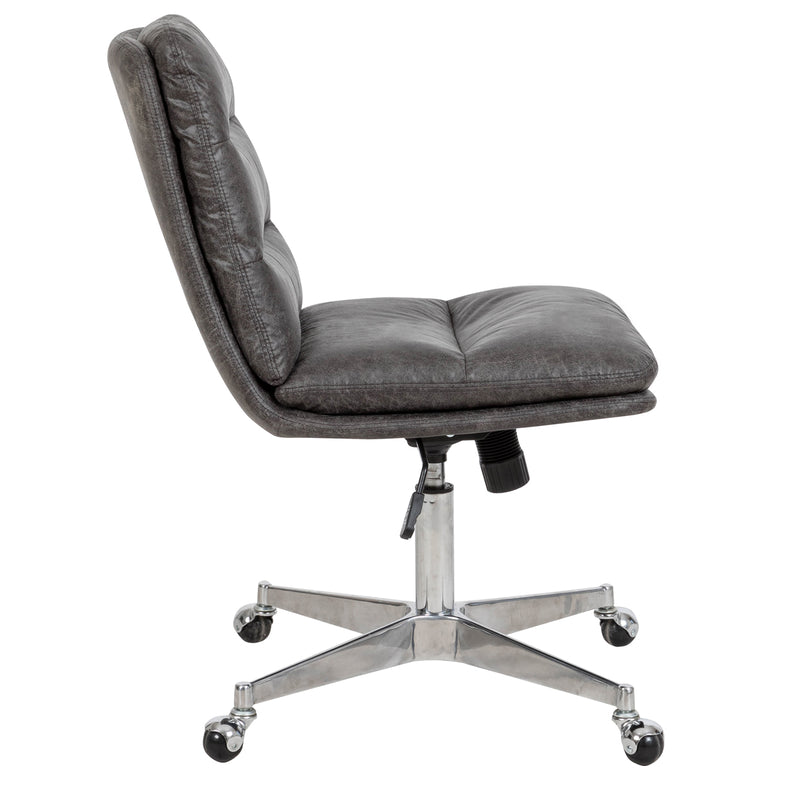 Faux Leather Upholstered Task Chair / STEFFEN GREY OFFICE CHAIR
