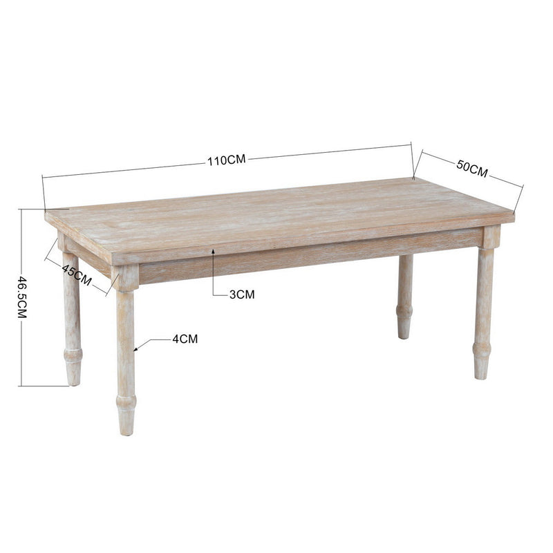 Country Style 18.3' Tall Solid Wood Coffee Table