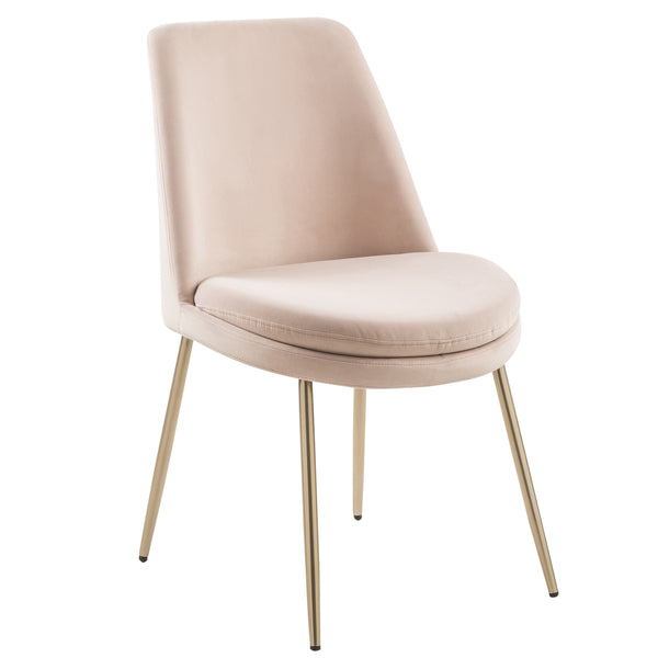 Velvet Upholstered Dining Chair Set of 2,  Blush