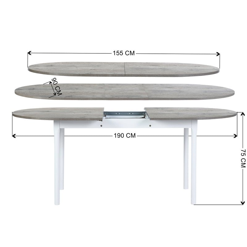 STOGER 63''-78.7'' Extendable Dinning Table for 4-6, with Solid Wood Legs
