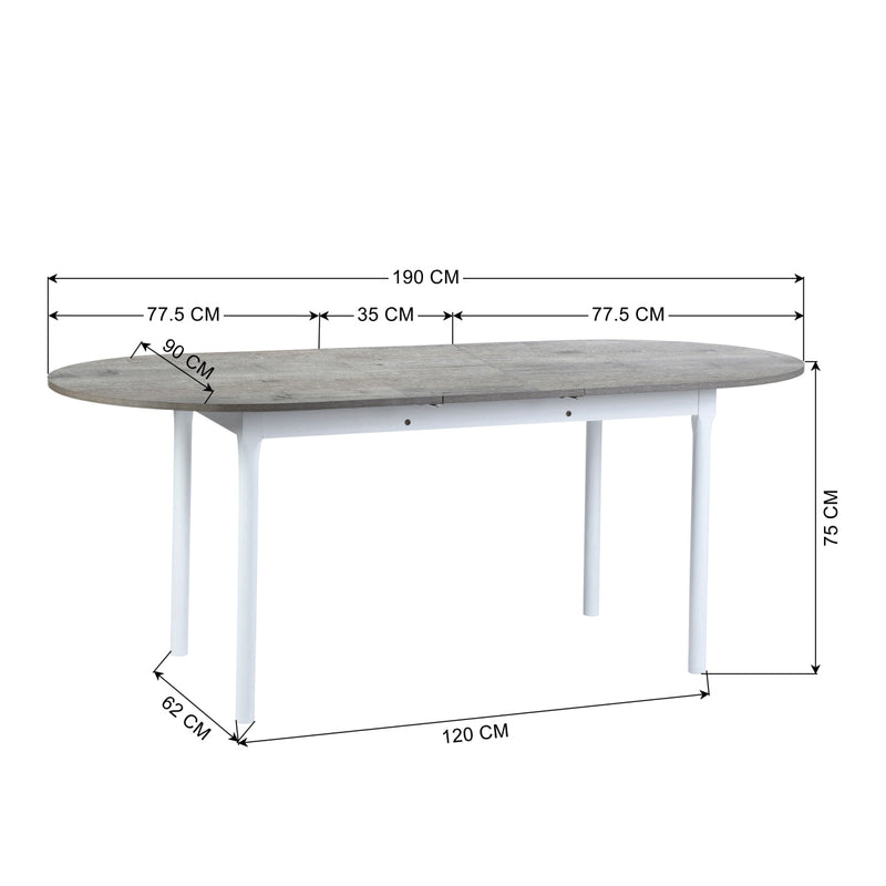 STOGER 63''-78.7'' Extendable Dinning Table for 4-6, with Solid Wood Legs