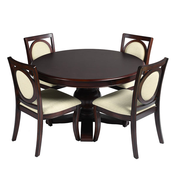 TIRZAH Dining Wooden Table with 4 Chairs