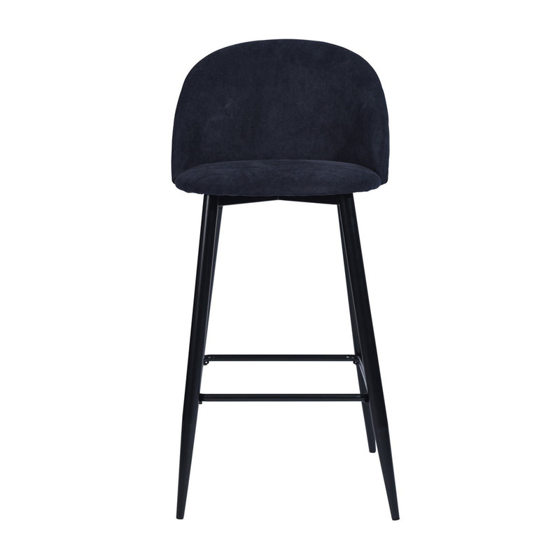 Modern Blue Velvet seat and back Metal leg Barstool - HASEEB TERRY BLUE