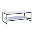 Modern long coffee table with metal frame - FACTO