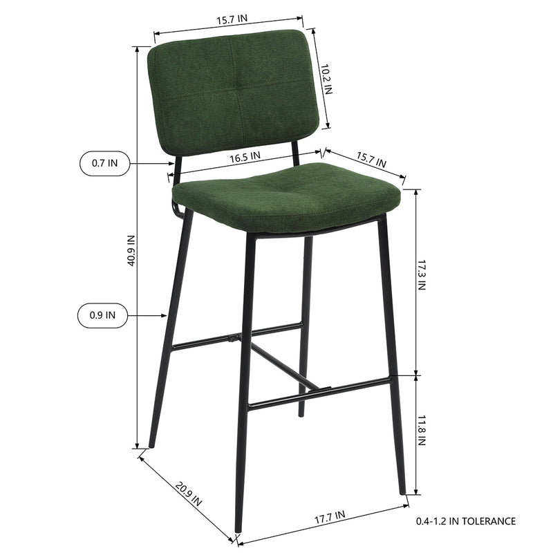 INDEPENENCE Set of 2 High Bar Stools Kitchen Dining Room