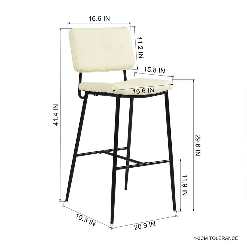 INDEPENENCE Set of 2 High Bar Stools Kitchen Dining Room