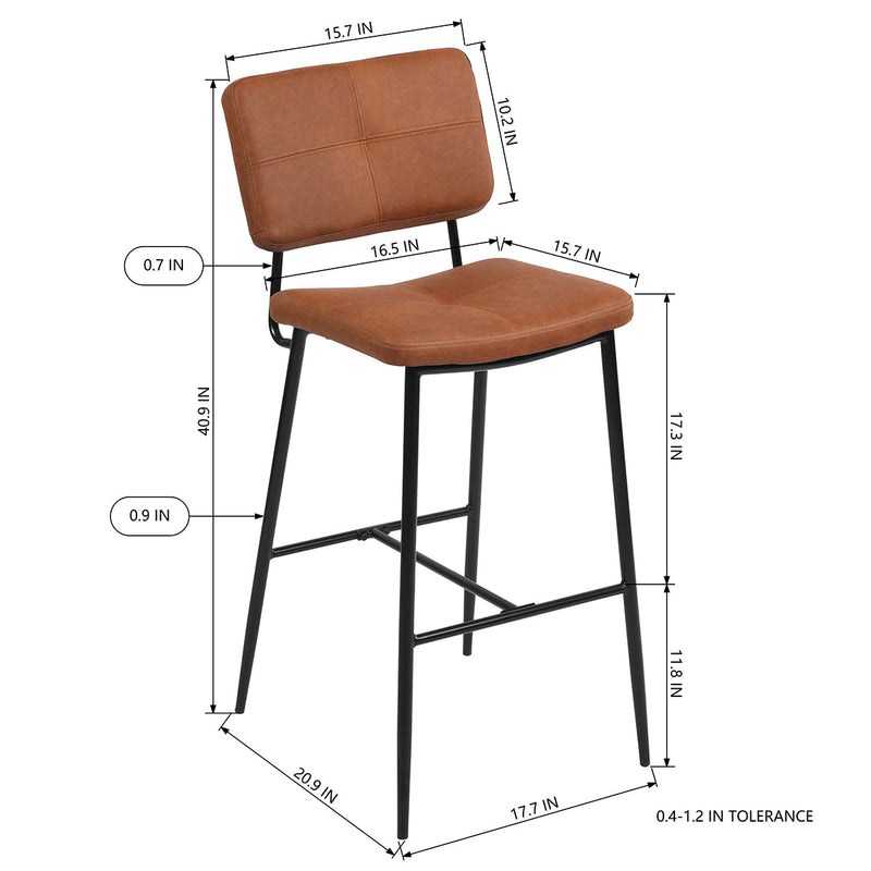 INDEPENENCE Set of 2 High Bar Stools Kitchen Dining Room