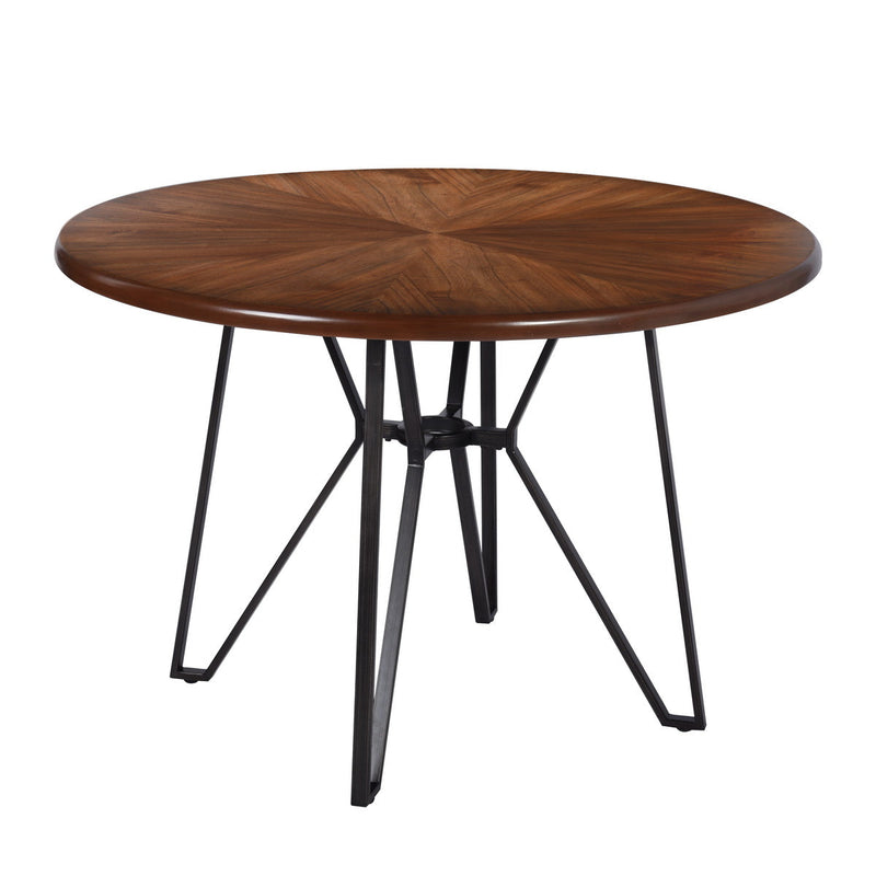 Modern MDF Wood painting Elegant Metal Cross Leg Round Dining Table