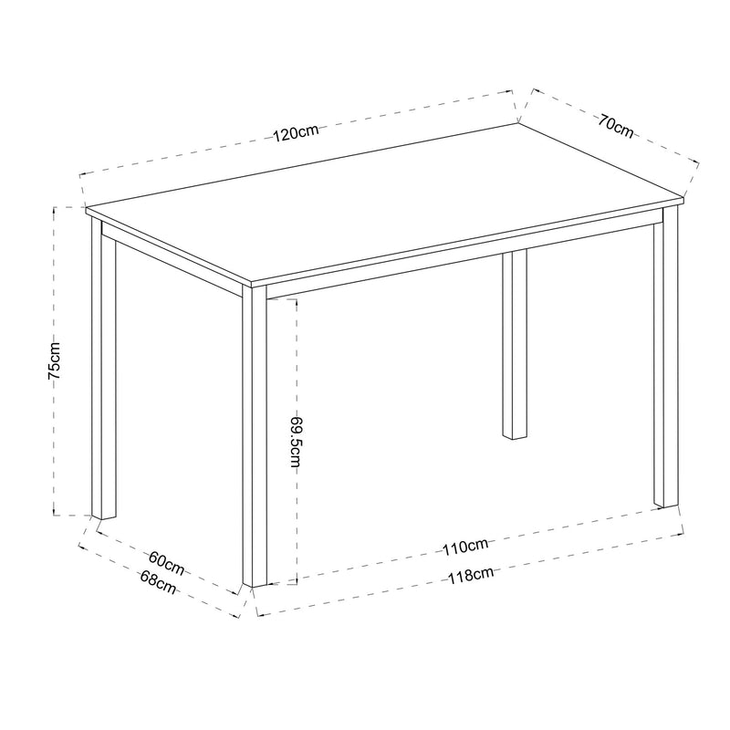 BRANDT Dining Table with Metal Leg