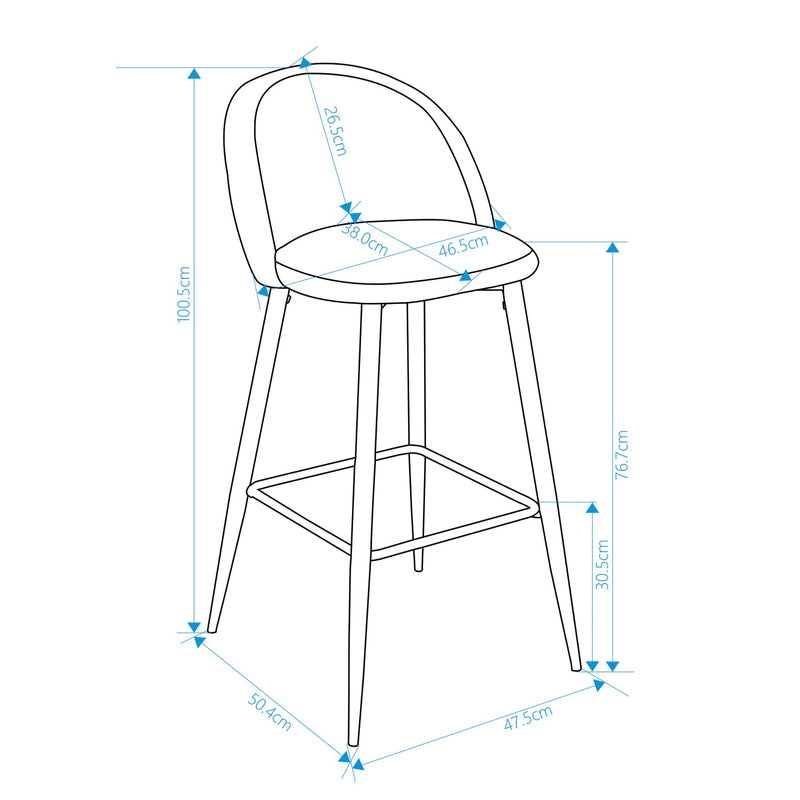 HASEEB 2-Piece 30'' Upholstered Bar Stool