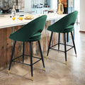 Modern Velvet Back Black Metal Leg Barstool in Home Bar/Kitchen