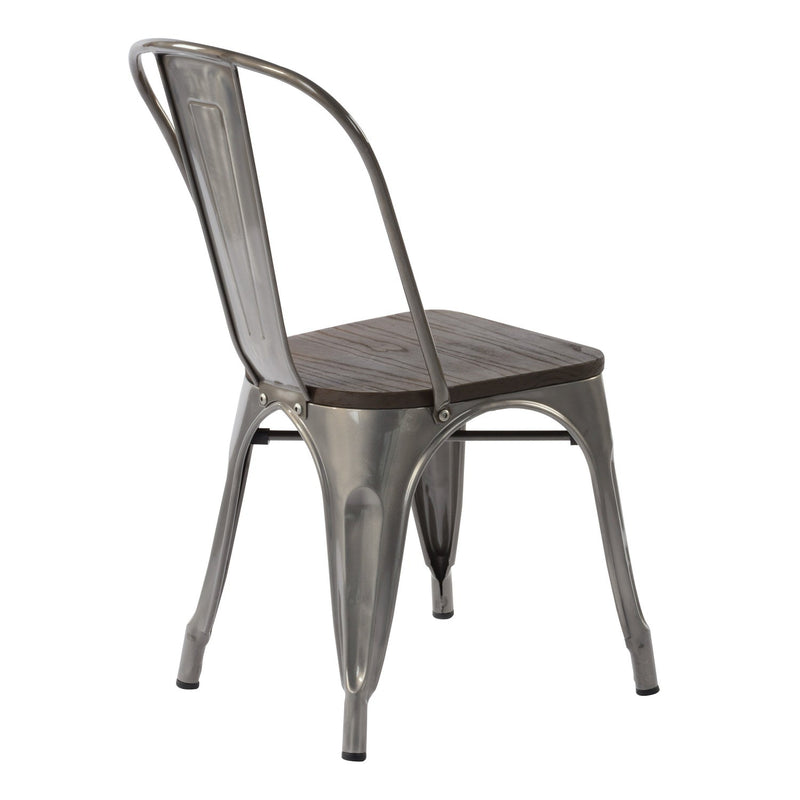 KRICOX Metal Dining Chairs with Solid Wood Seat