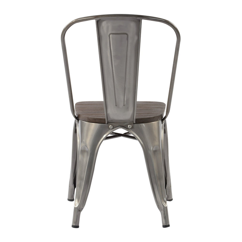 KRICOX Metal Dining Chairs with Solid Wood Seat