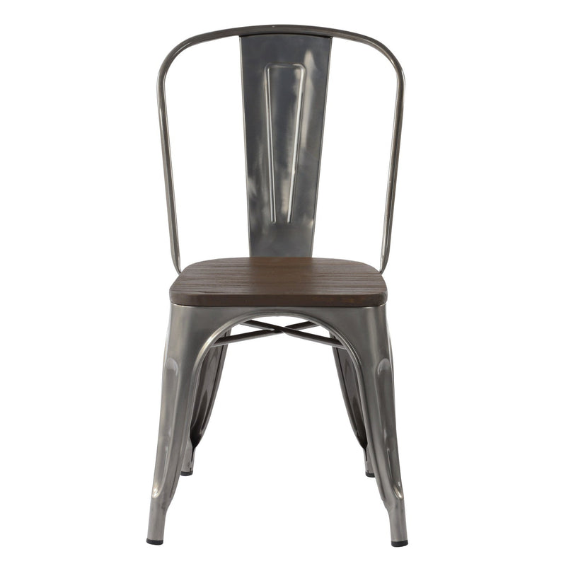 KRICOX Metal Dining Chairs with Solid Wood Seat