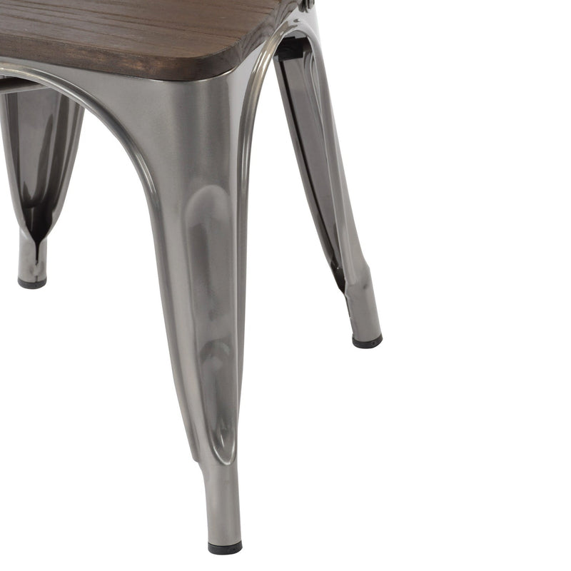 KRICOX Metal Dining Chairs with Solid Wood Seat