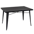 HomyCasa + Industrial Metal 47 Inch Dining Table, Tolix Style Rectangle Table