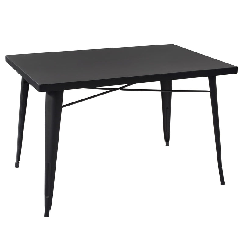 HomyCasa + Industrial Metal 47 Inch Dining Table, Tolix Style Rectangle Table