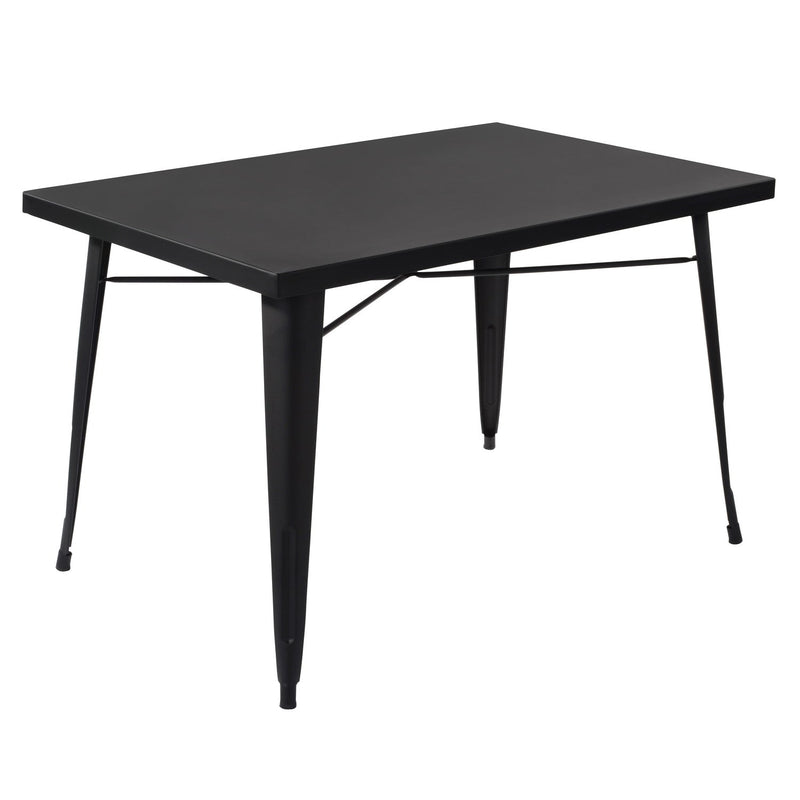 HomyCasa + Industrial Metal 47 Inch Dining Table, Tolix Style Rectangle Table