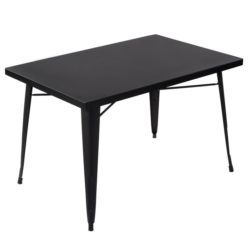 HomyCasa + Industrial Metal 47 Inch Dining Table, Tolix Style Rectangle Table