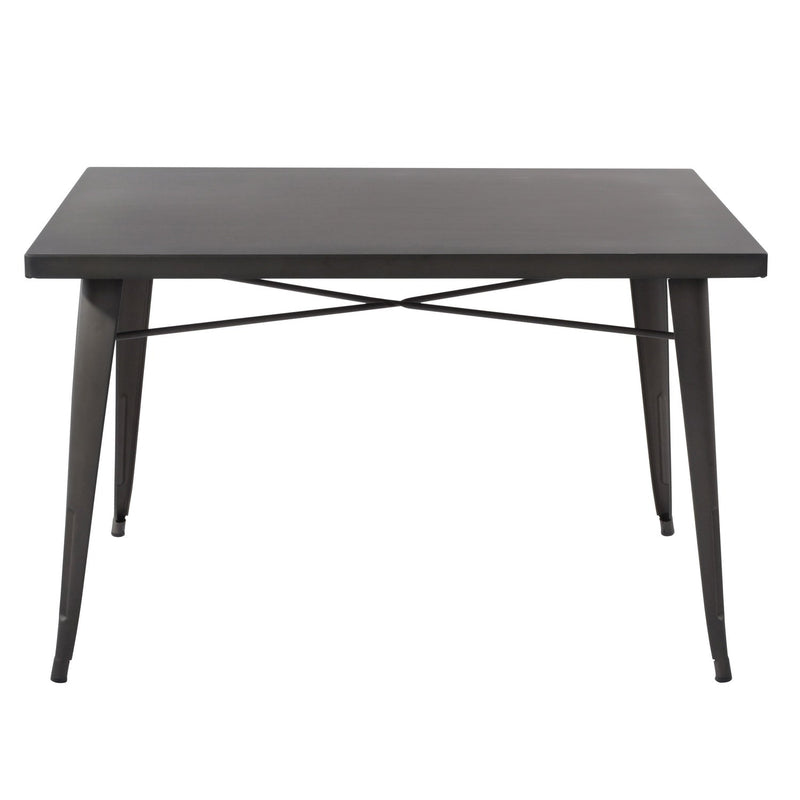 HomyCasa + Industrial Metal 47 Inch Dining Table, Tolix Style Rectangle Table