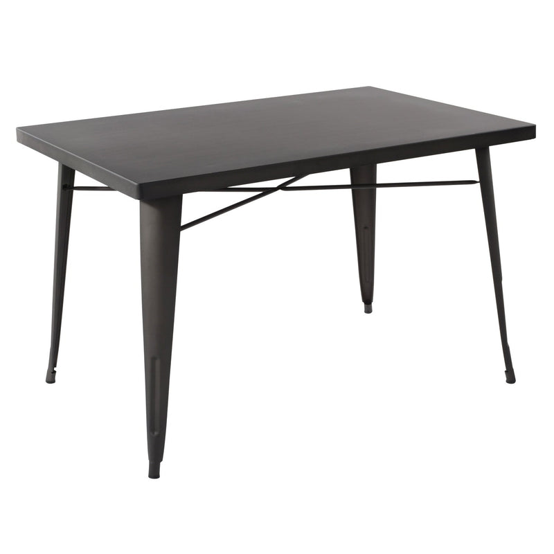 HomyCasa + Industrial Metal 47 Inch Dining Table, Tolix Style Rectangle Table