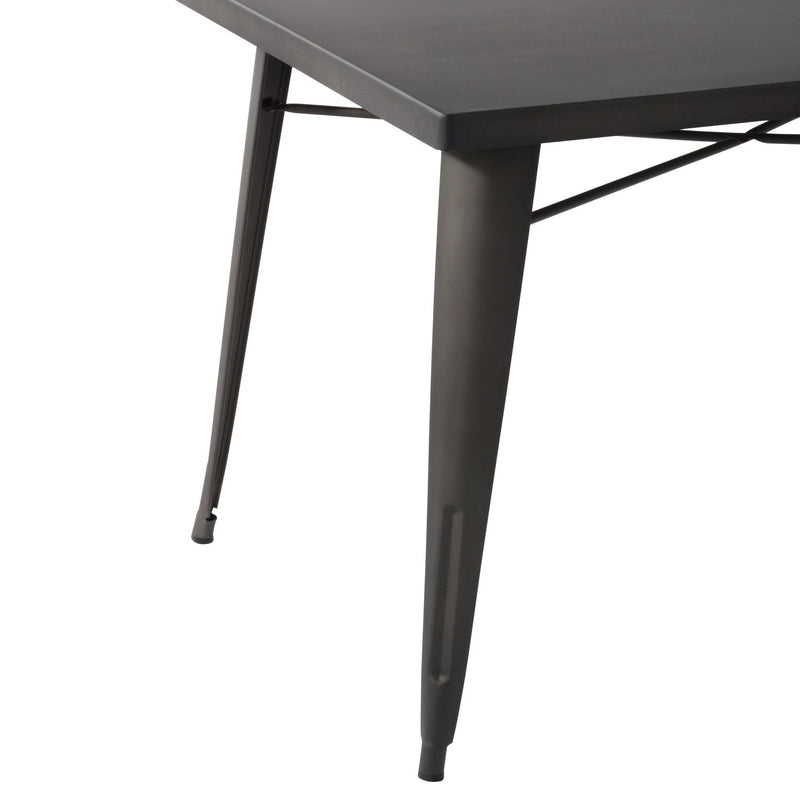 HomyCasa + Industrial Metal 47 Inch Dining Table, Tolix Style Rectangle Table