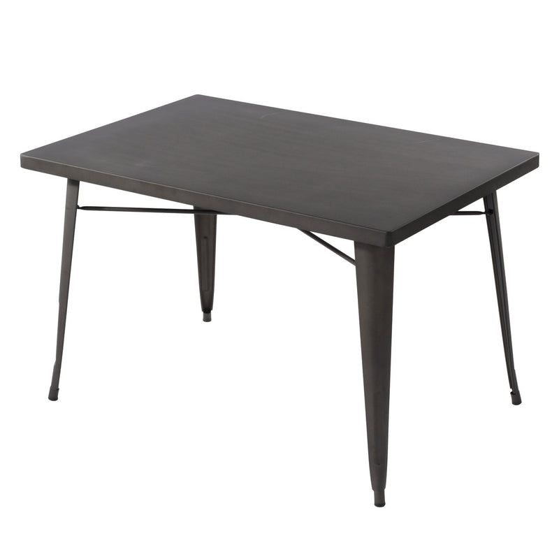 HomyCasa + Industrial Metal 47 Inch Dining Table, Tolix Style Rectangle Table