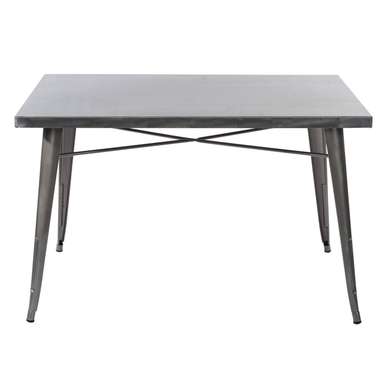 HomyCasa + Industrial Metal 47 Inch Dining Table, Tolix Style Rectangle Table