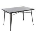 HomyCasa + Industrial Metal 47 Inch Dining Table, Tolix Style Rectangle Table