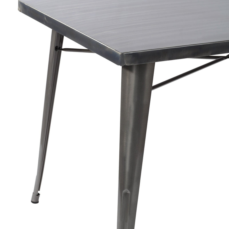 HomyCasa + Industrial Metal 47 Inch Dining Table, Tolix Style Rectangle Table