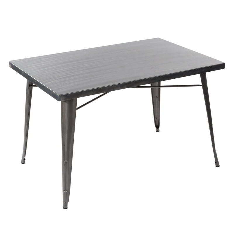 HomyCasa + Industrial Metal 47 Inch Dining Table, Tolix Style Rectangle Table