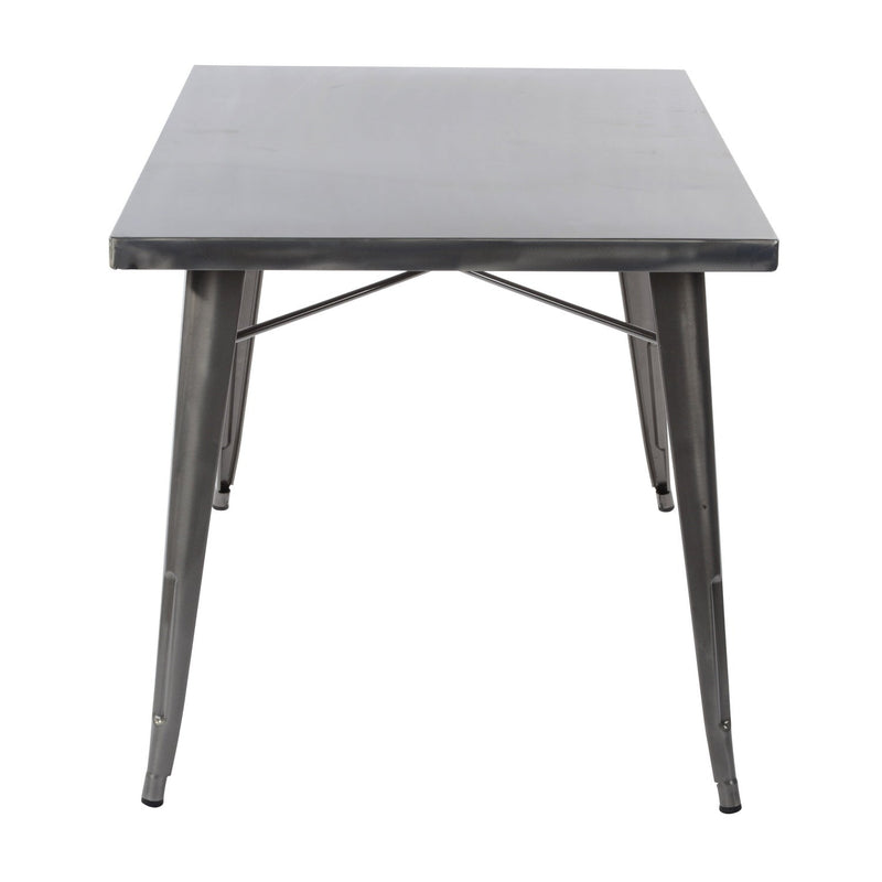 HomyCasa + Industrial Metal 47 Inch Dining Table, Tolix Style Rectangle Table