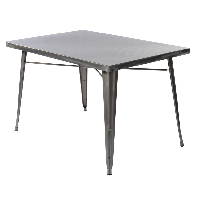 HomyCasa + Industrial Metal 47 Inch Dining Table, Tolix Style Rectangle Table