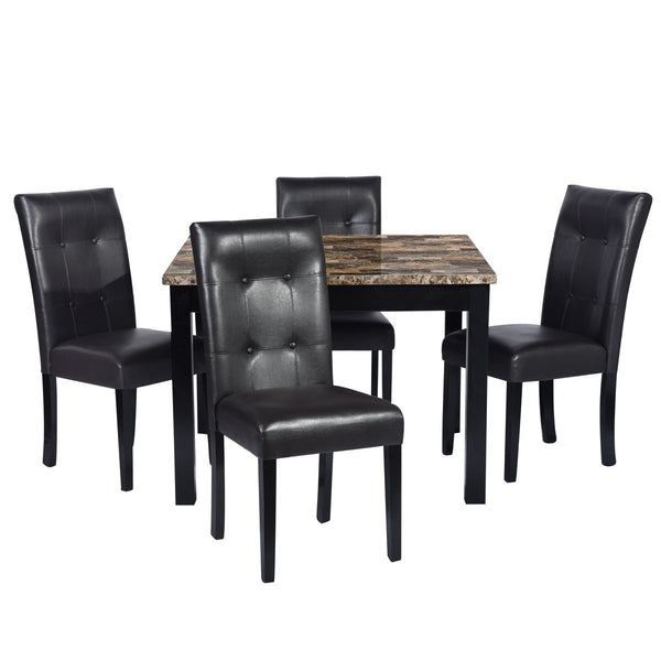 PEARl American Transitional Faux Marble Dining Set(Set of 4)-HomyCasa