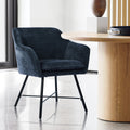 Set of 2 classic and luxurious dining armchairs with upholstered seat - REKIK