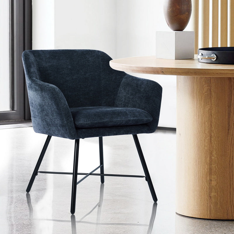 Set of 2 classic and luxurious dining armchairs with upholstered seat - REKIK