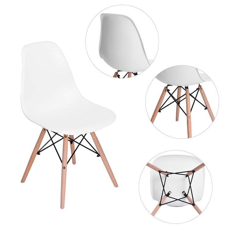 Set of 4 or 6 Scandinavian style dining chairs in plastic and metal - RICO