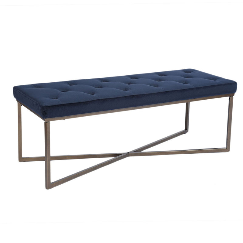 Mid-Century Modern Velvet Bench