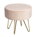Royal blue modern style ottoman with gold frame - SAKA