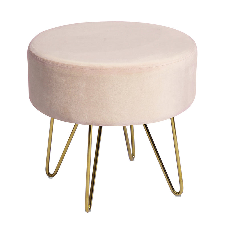 Royal blue modern style ottoman with gold frame - SAKA