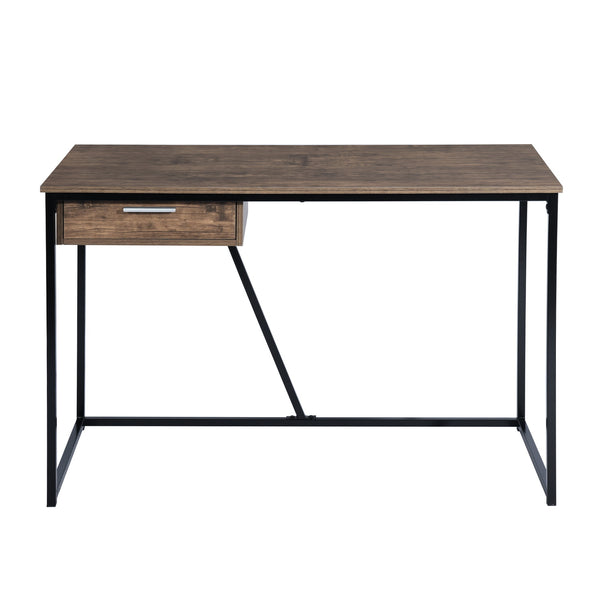 SCANNAH 1-drawer Espresso Wood/Matte Black Metal Desk