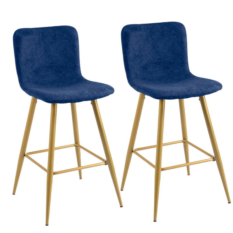 26'' Upholstered Counter Height Bar Stools Set of 2 with Back
