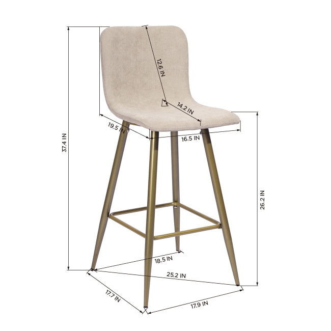 SCARGILL COUNTER Modern Counter Bar Stools(Set of 2)