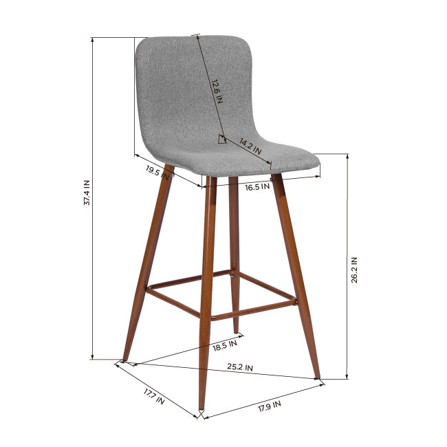 SCARGILL COUNTER Modern Counter Bar Stools(Set of 2)