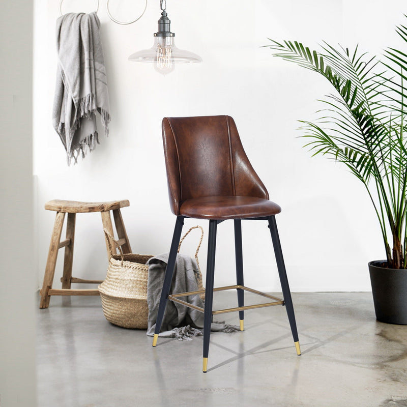 Modern Counter Stool with Pu Cover for Bar set in Kitchen