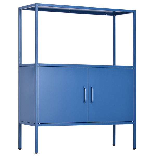 Metal Storage Cabinet Blue 2 Door Accent Cabinet