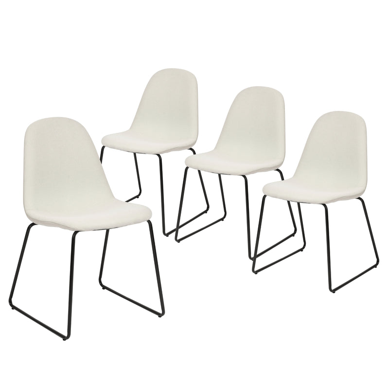 Set of 4 dining chairs with trendy metal legs - SUVA